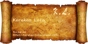 Kerekes Lola névjegykártya