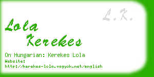lola kerekes business card